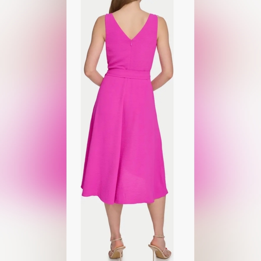 DKNY Pink Faux Wrap Dress - Picture 2 of 15
